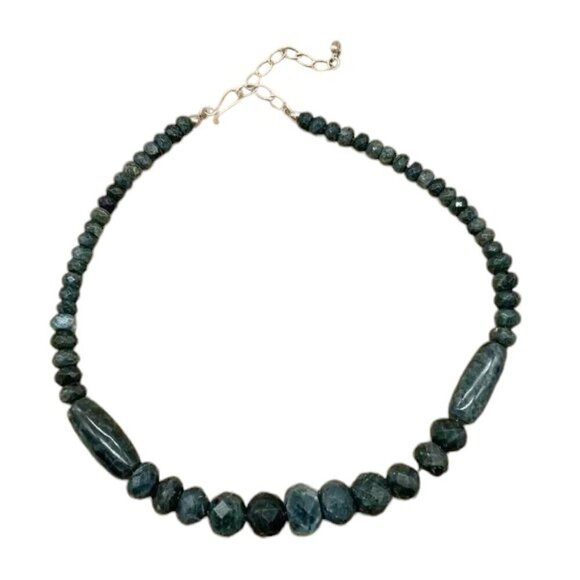 Jay King Graduated Teal Apatite Bead 18" Necklace Sterling Clasp - Picture 1 of 8